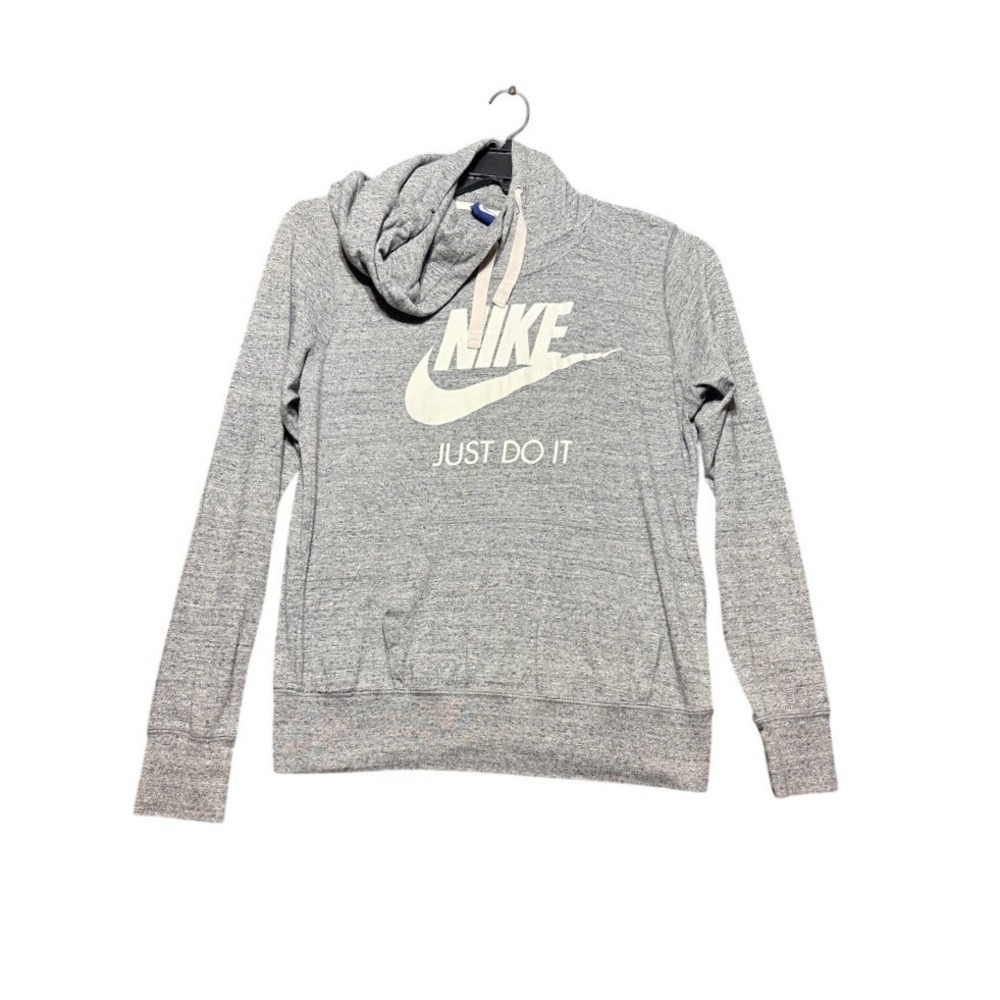 Nike Hoodie Womens Large Gray Just Do It Cowl Neck Pullover 914414-091